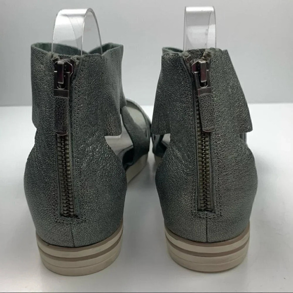 Eileen Fisher sport platform sandals size 10 pewter leather comfy walking - Picture 4 of 11